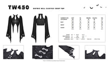 Load image into Gallery viewer, Gothic bell sleeves crop top TW450