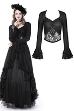 Load image into Gallery viewer, Gothic luxe lace see-through belly sexy top TW452