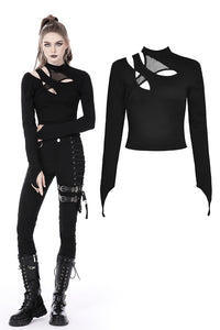 Punk rock sexy hollow out top TW455