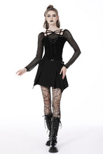 Load image into Gallery viewer, Rebel girl sexy net lace up top TW457