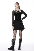 Load image into Gallery viewer, Rebel girl sexy net lace up top TW457