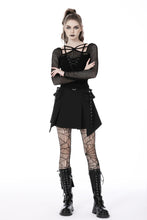 Load image into Gallery viewer, Rebel girl sexy net lace up top TW457