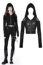 Load image into Gallery viewer, Punk decadent shredded hooded top TW460