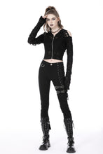 Load image into Gallery viewer, Punk decadent shredded hooded top TW460