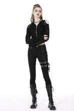 Load image into Gallery viewer, Punk decadent shredded hooded top TW460