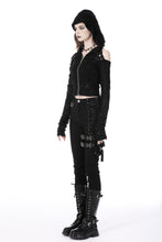 Load image into Gallery viewer, Punk decadent shredded hooded top TW460