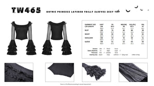 Gothic princess layered frilly sleeves sexy top TW465