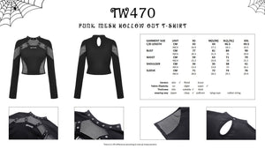 Punk mesh hollow out T-shirt TW470