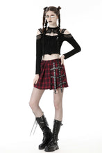 Load image into Gallery viewer, Punk mesh sexy shoulder T-shirt TW474