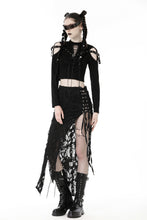 Load image into Gallery viewer, Punk rock lace up off-shoulder T-shirt TW479