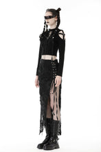 Load image into Gallery viewer, Punk rock lace up off-shoulder T-shirt TW479