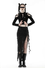 Load image into Gallery viewer, Punk rock lace up off-shoulder T-shirt TW479