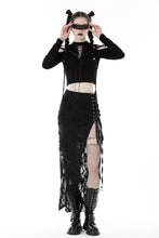 Load image into Gallery viewer, Punk rock lace up off-shoulder T-shirt TW479
