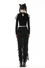 Load image into Gallery viewer, Punk rock lace up off-shoulder T-shirt TW479