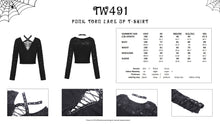 Load image into Gallery viewer, Punk torn lace up T-shirt TW491