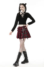 Load image into Gallery viewer, Punk torn lace up T-shirt TW491