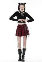 Load image into Gallery viewer, Punk torn lace up T-shirt TW491