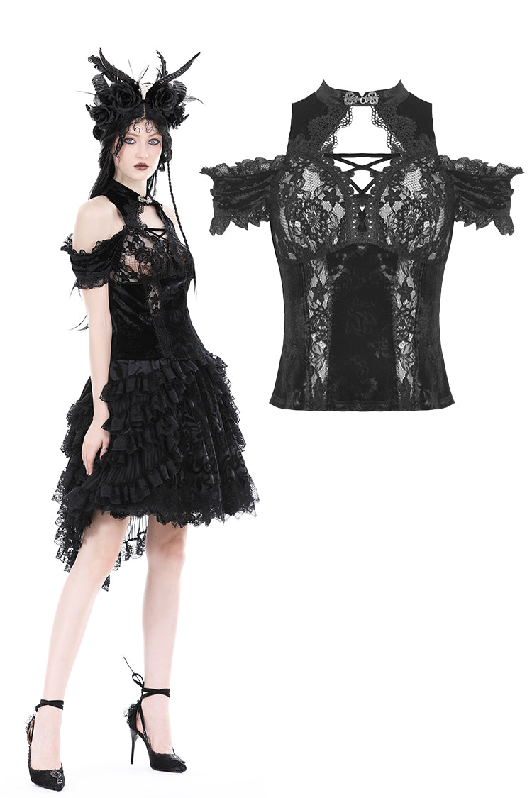 Gothic hollow out sexy lace top TW507