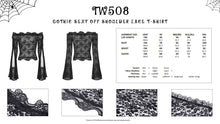 Load image into Gallery viewer, Gothic sexy off shoulder lace T-shirt TW508