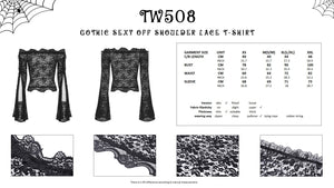 Gothic sexy off shoulder lace T-shirt TW508