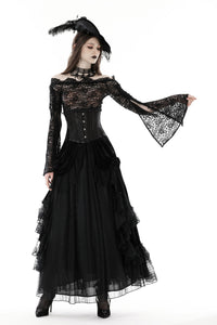 Gothic sexy off shoulder lace T-shirt TW508