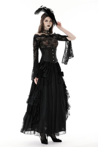 Gothic sexy off shoulder lace T-shirt TW508