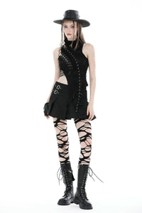 Punk lace up asymmetric T-shirt TW510