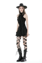 Load image into Gallery viewer, Punk lace up asymmetric T-shirt TW510