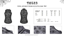 Load image into Gallery viewer, Punk spider mesh sleeveless top TW523