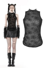 Load image into Gallery viewer, Punk spider mesh sleeveless top TW523