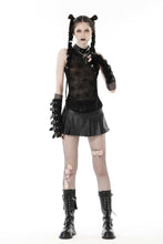 Load image into Gallery viewer, Punk spider mesh sleeveless top TW523