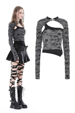 Load image into Gallery viewer, Punk shredded asymmetric top TW533