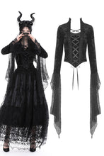 Load image into Gallery viewer, Gothic sexy lace up big sleeves top TW540
