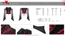 Load image into Gallery viewer, Gothic burgundy sexy shoulder lace sleeves tops TW560