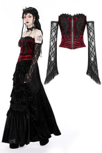 Load image into Gallery viewer, Gothic burgundy sexy shoulder lace sleeves tops TW560