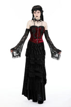 Load image into Gallery viewer, Gothic burgundy sexy shoulder lace sleeves tops TW560