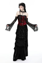 Load image into Gallery viewer, Gothic burgundy sexy shoulder lace sleeves tops TW560