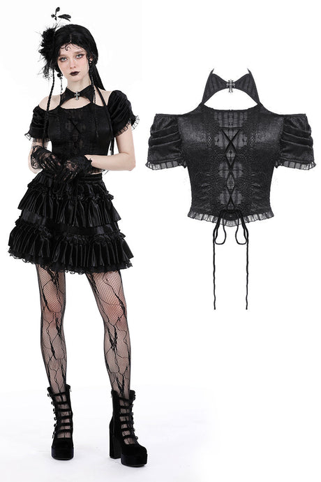 Gothic magic lace-up sexy tops TW569