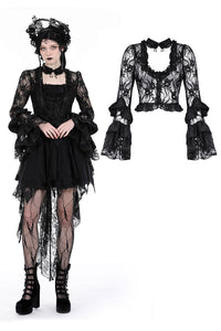 Gothic sexy lace petal sleeve tops TW570