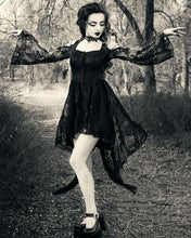 Load image into Gallery viewer, Gothic dress of ghost cocktail lace with button row DW053BK - Gothlolibeauty
